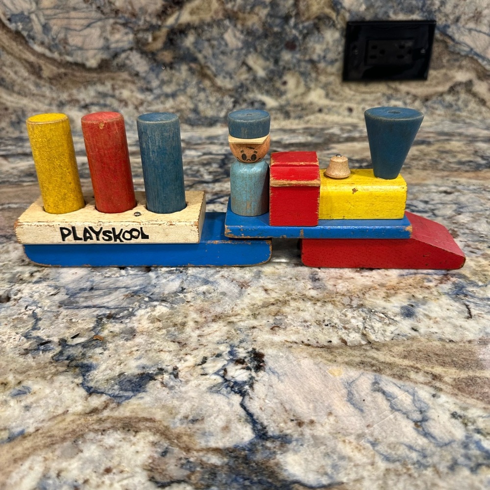 Vintage wooden playskool steam boat